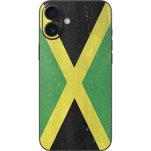 Jamaica Flag Distressed iPhone 16 Plus Skin